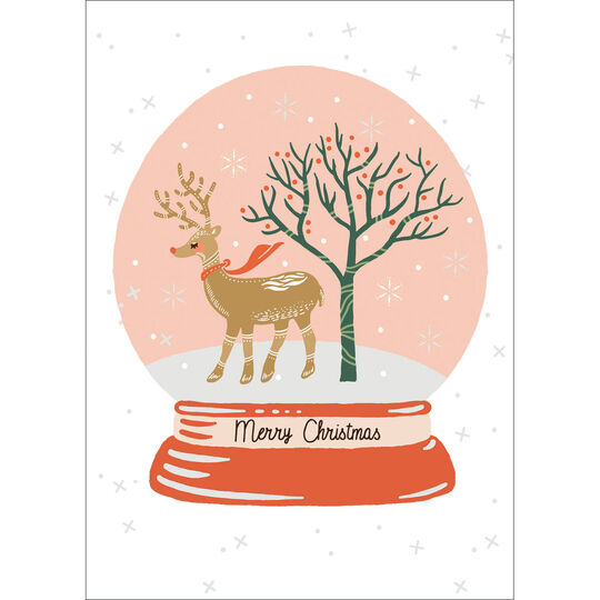 Snow Globe Folded Holiday Cards